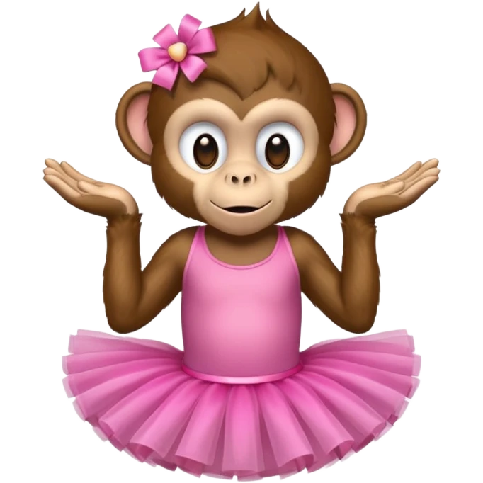 Monkey wearing a pink tutu emoji