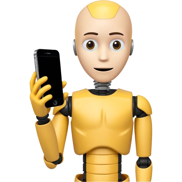 crash test dummy with iphone emoji