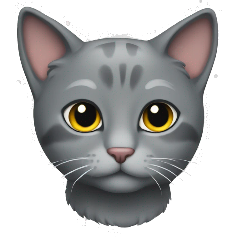 grey cat with christmas had emoji