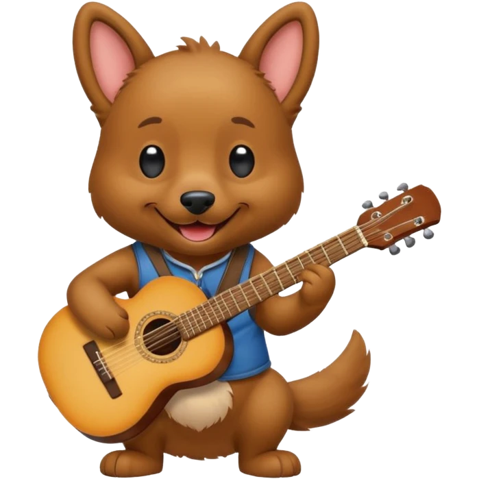 Dog playing guitar emoji