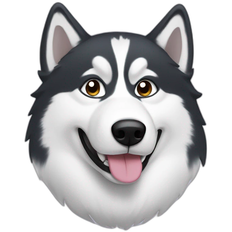 husky (all white) winks one eye emoji