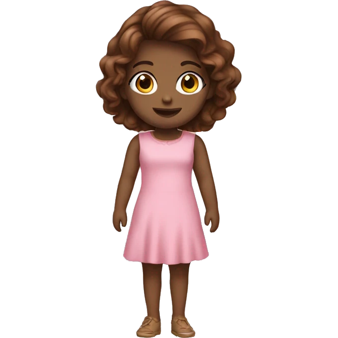 Girl pink dress brown hair  emoji