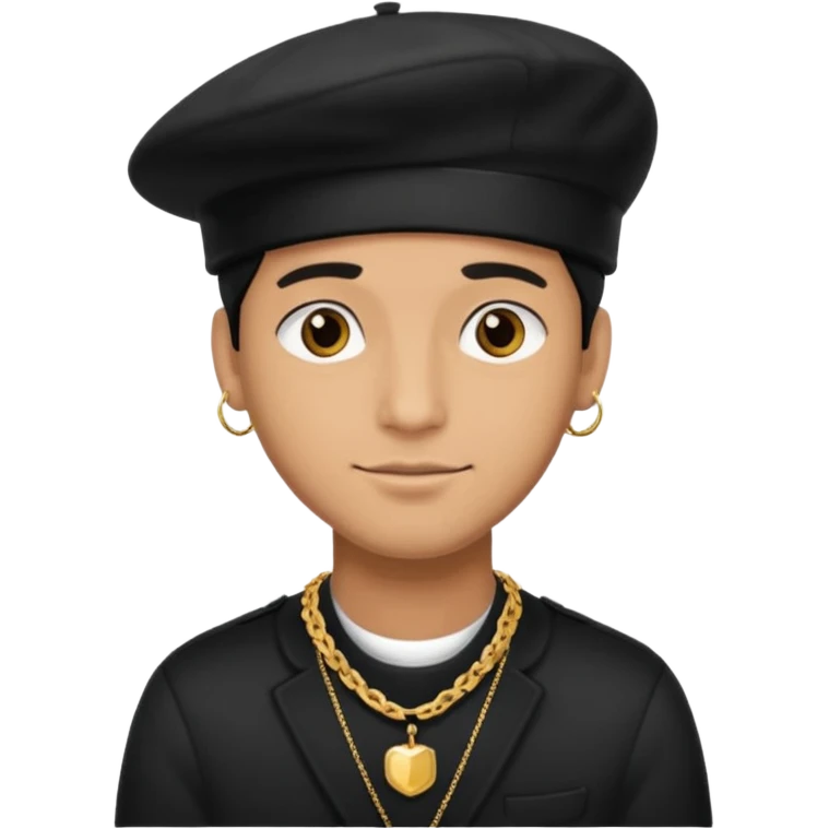 man with beret and necklace emoji