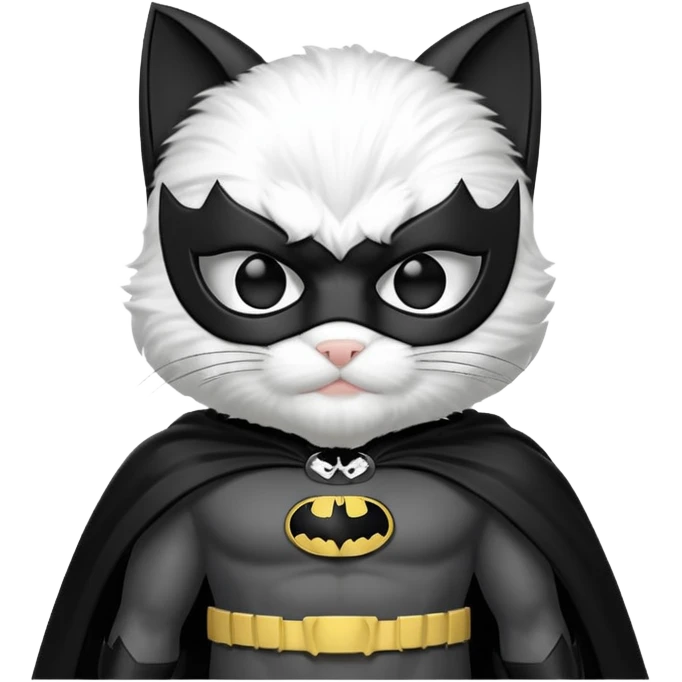 animalistic batman black and white kitty emoji