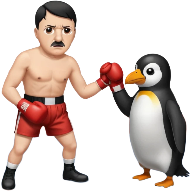 hitler fighting penguin emoji