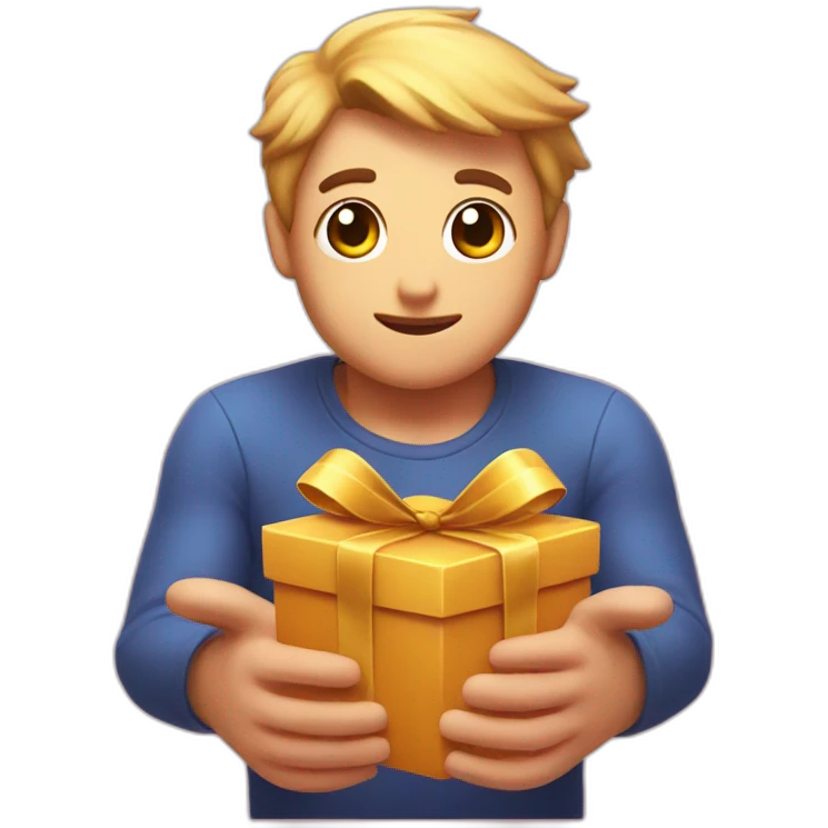 kirby giving someone a gift emoji