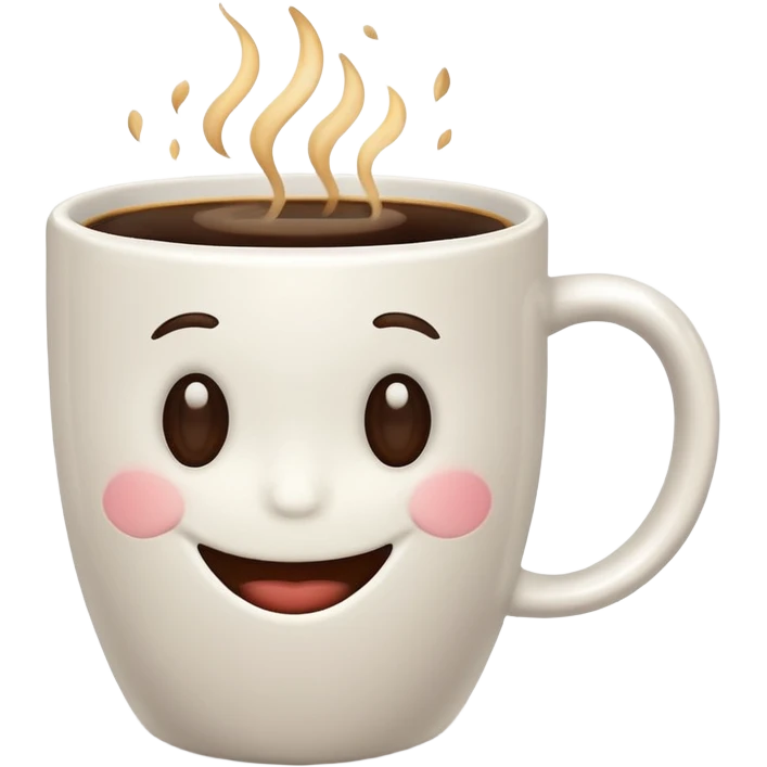 a coffee cup with a smile emoji