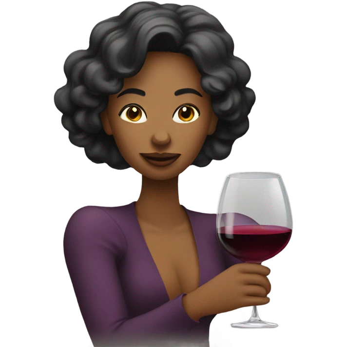 Lady drinking wine emoji