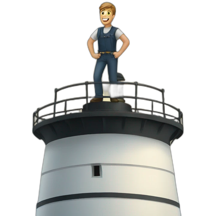 A man standing on a lighthouse emoji