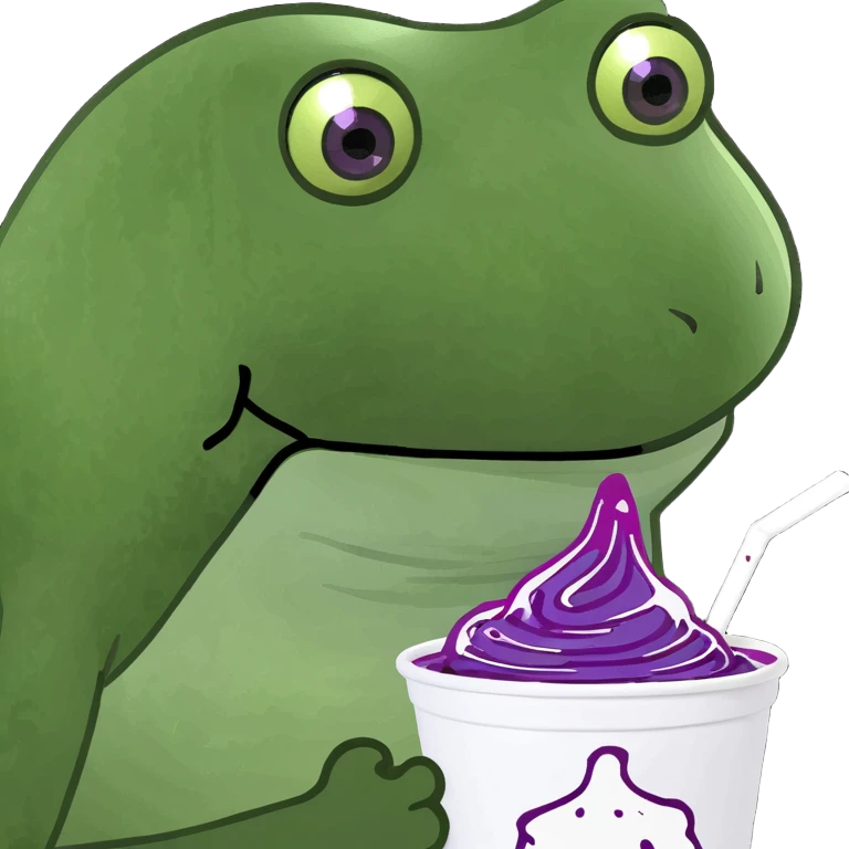 White cup with Purple syrup and ice  emoji