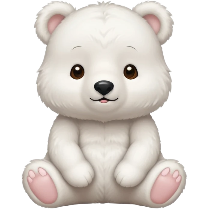 a cute sitting white bear emoji