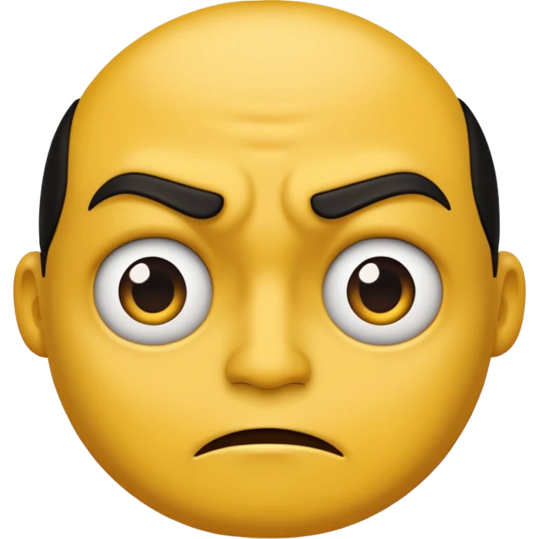A classic yellow frowning face, but the top half is covered in a dark, sinister shadow. emoji