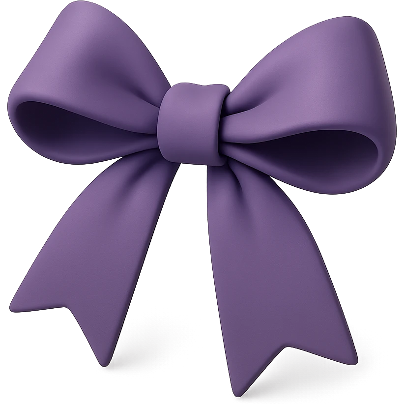 Purple bow emoji