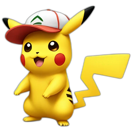 Pikachu with cap emoji