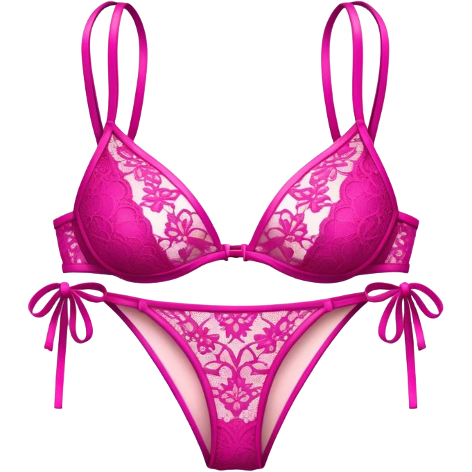 ultra realistic hot pink lace bikini emoji