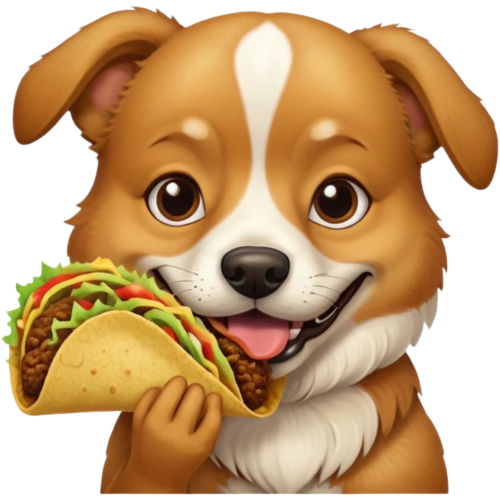 Dog eating a taco emoji