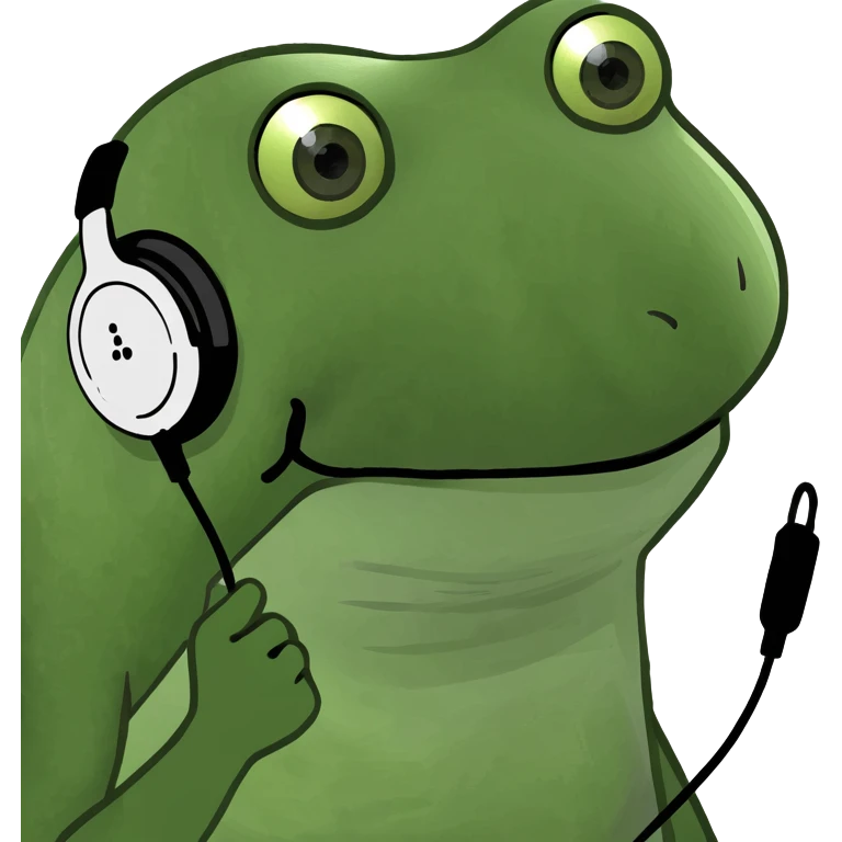 earphones green bufo frog meme style emoji