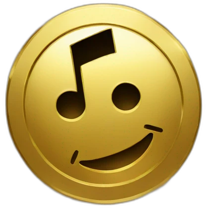 Tiktok logo on gold treasure emoji