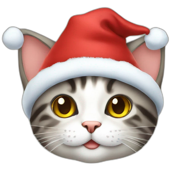 cat con gorro de navidad emoji