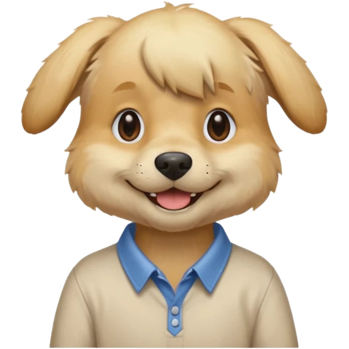 blonde hair dog with shirt emoji