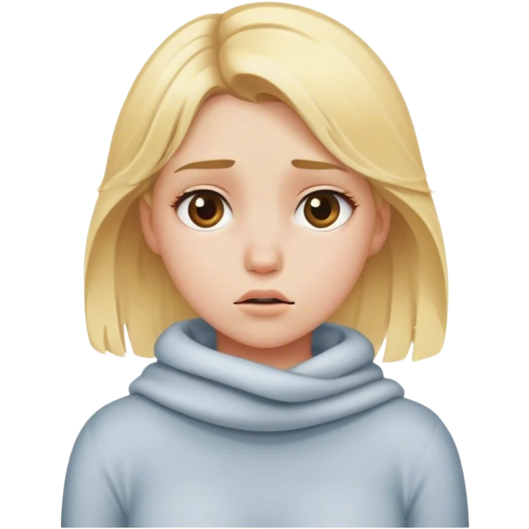 Blonde girl who is really cold emoji