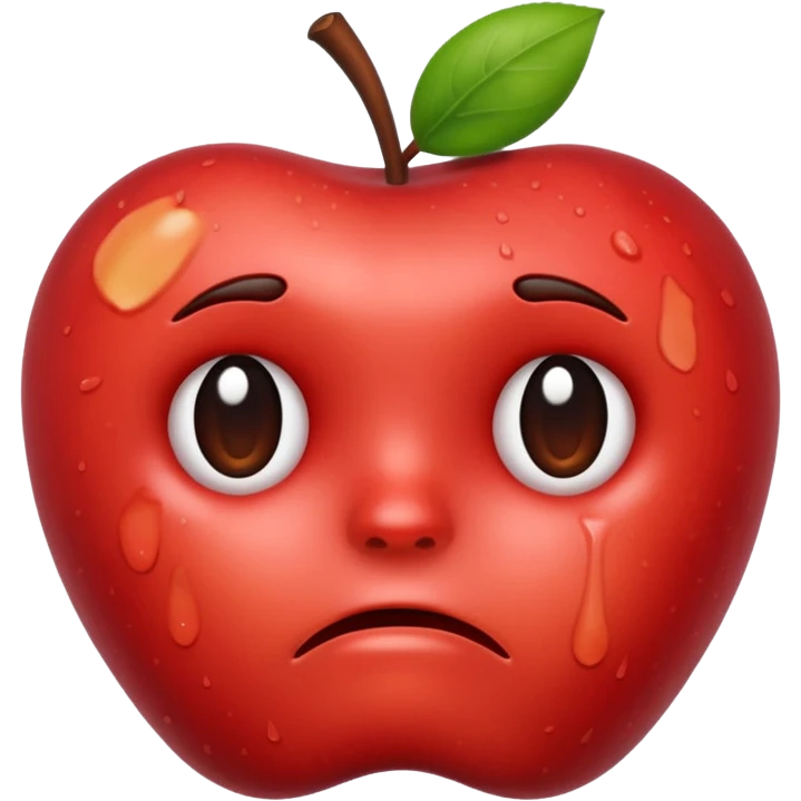 a really sad apple emoji emoji
