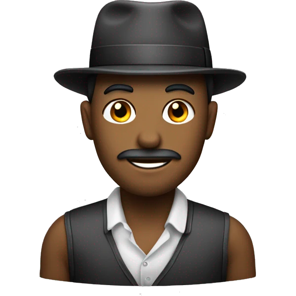 Homem de boné um v com os dedos em frente a lingua emoji