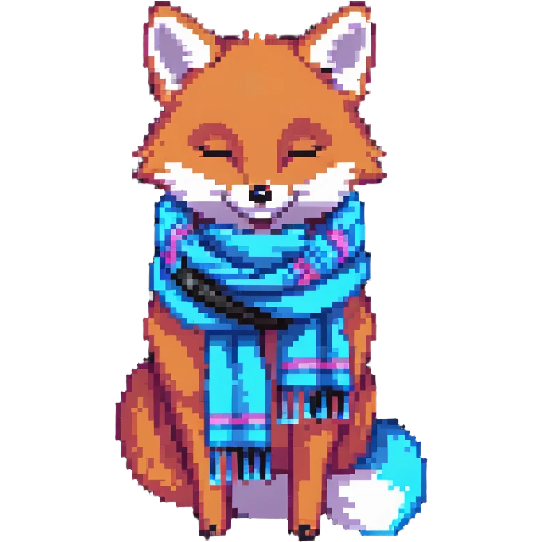 dreamy fox in muted pinks and blues emoji