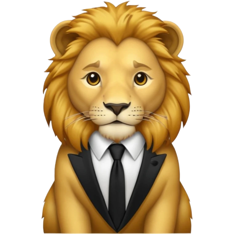 lion black tie emoji
