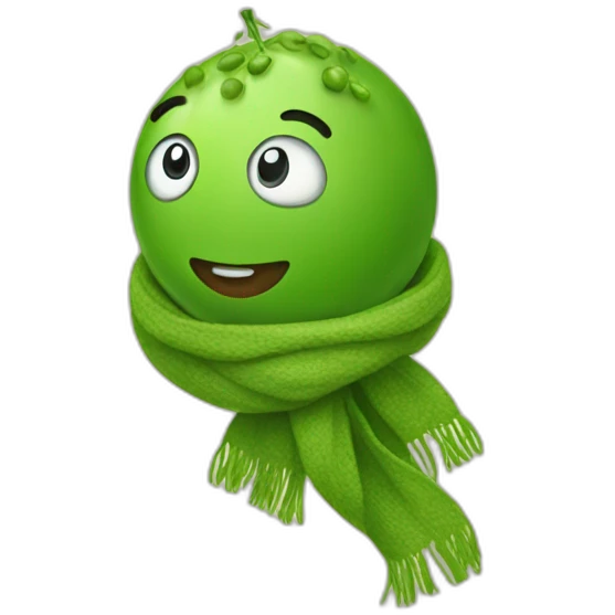 pea with scarf emoji