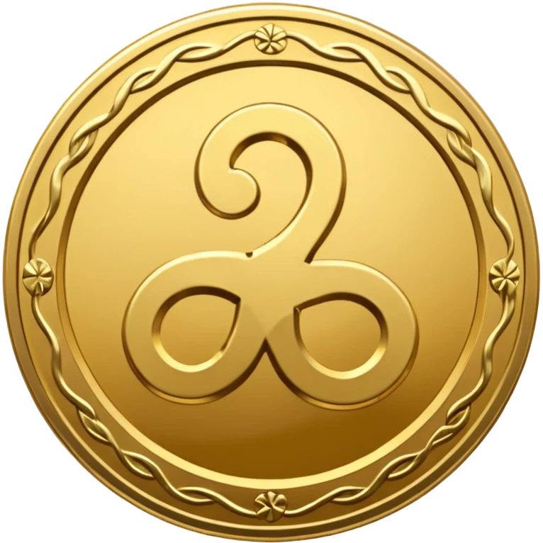 Gold coin with a triskelion emoji