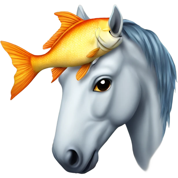 Horse with fish on head emoji