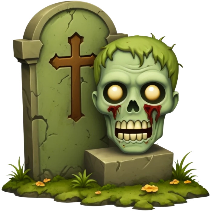 Like a zombie coming out of a tomb stone emoji