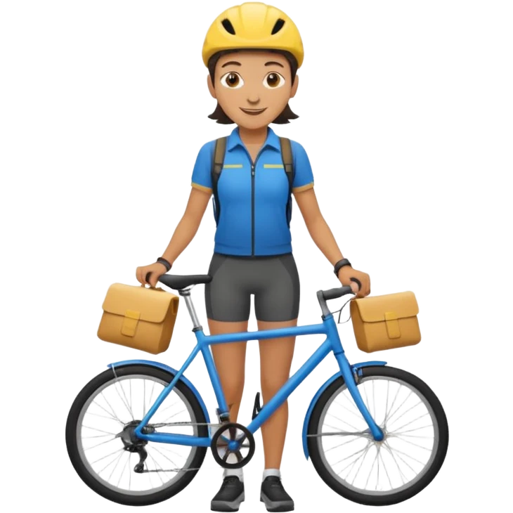 non-binary bike courier, simple, flat emoji