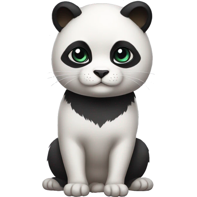 cute masked panda-cat-hybrid full body emoji