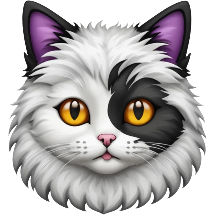 Cat black and white stain emoji