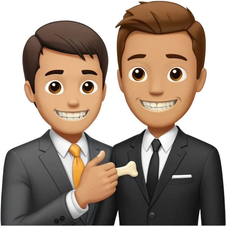 Gender: Male Hair: Over-gelled side part with awkward cowlick Face: Forced smile showing all 12 teeth Clothes: Ill-fitting suit with "Hello My Name Is" sticker peeling off Action: Bone-crushing handshake with visible pain lines emoji