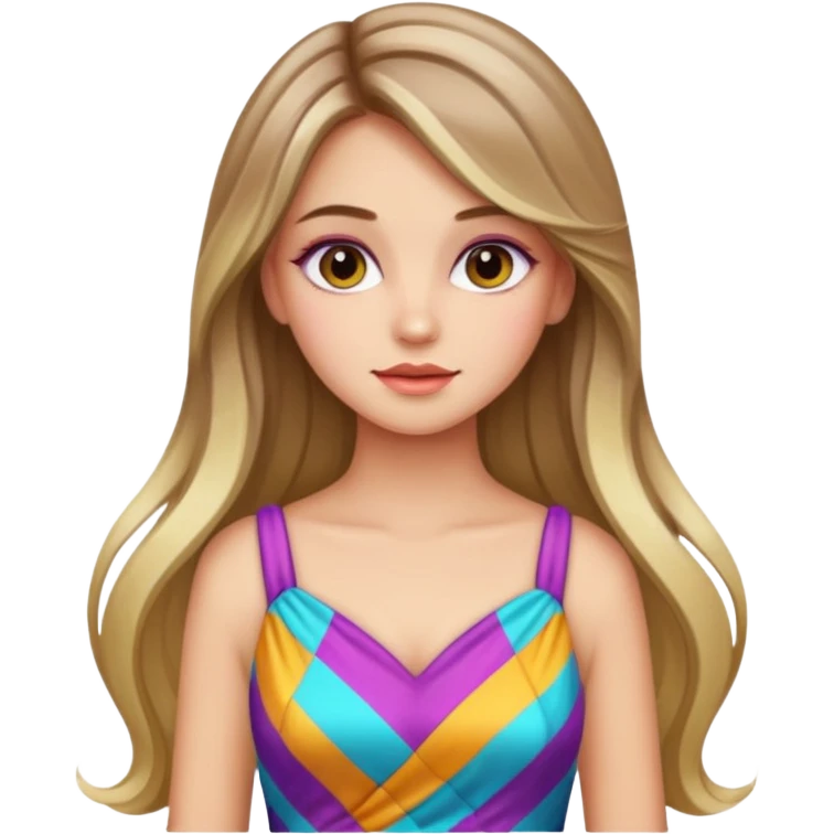 pretty girl with long hair and highlights makeup 🐬 emoji
