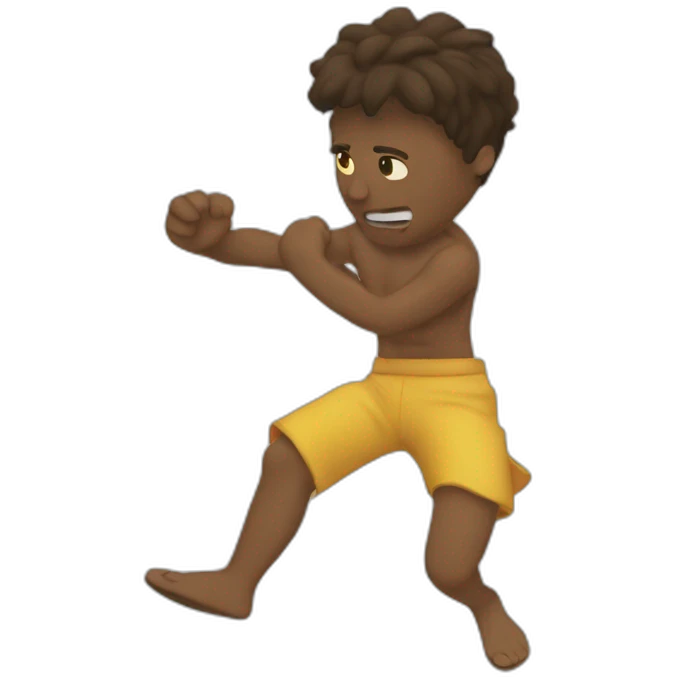 Getting hit by a sandle emoji