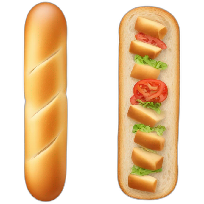 An Infinite baguette sandwich emoji