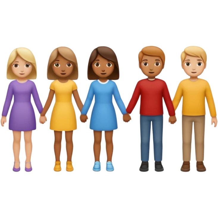 purple group without eyes and nose  holding hands emoji