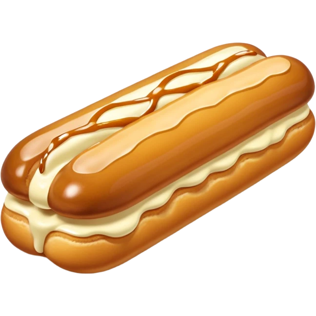  éclair with creaming butterscotch melting  emoji