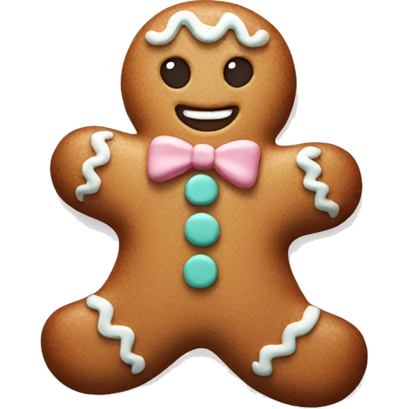 Pastel gingerbread man emoji