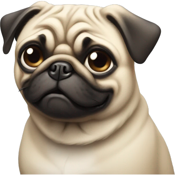 Pug smirking emoji