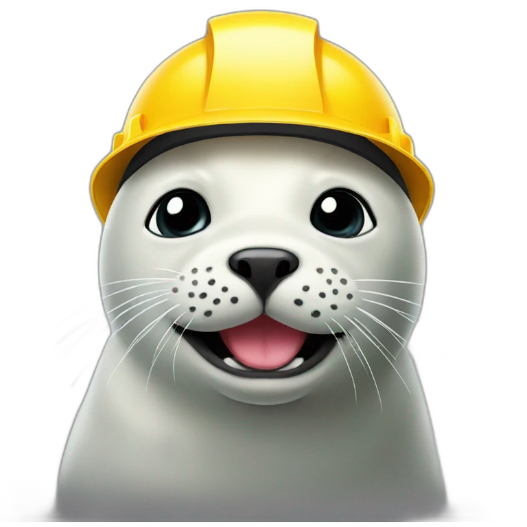 Seal with hard hat emoji