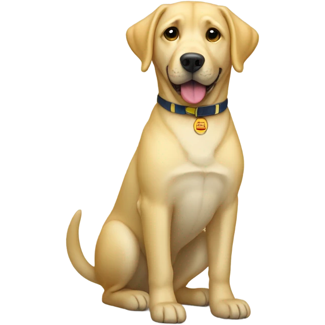 yellow lab dog wearing pants emoji