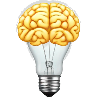 the human brain shaped idea lightbulb emoji