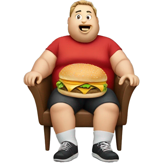 fat guy eating mcdonald’s  emoji