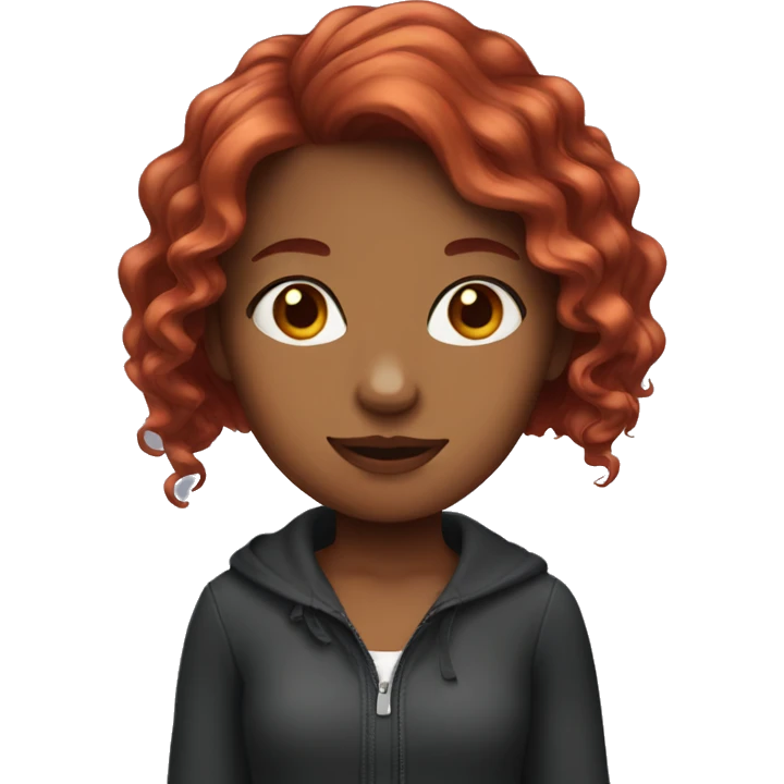 Girl with bordeaux hair emoji