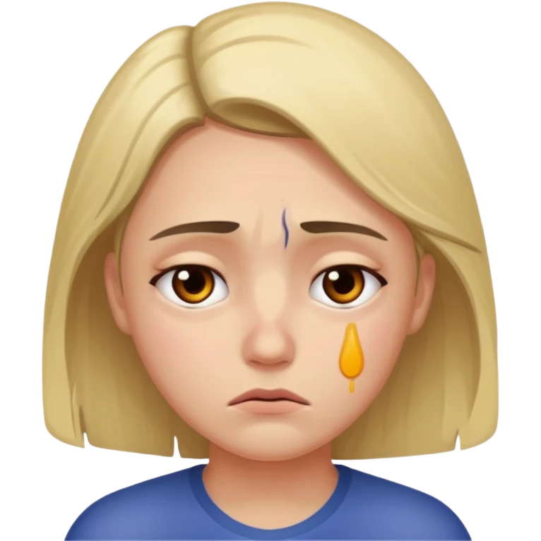 sad emoji with bruise under eye emoji